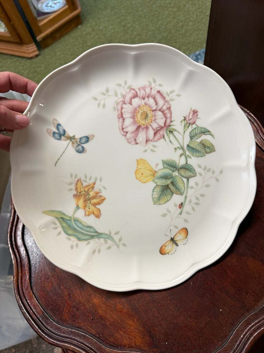Lenox Butterfly Meadow 11-inch Dinner Plate with Dragonfly Motif